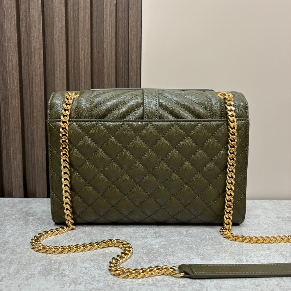 Alternative view of YSL envelope medium in grained leather
