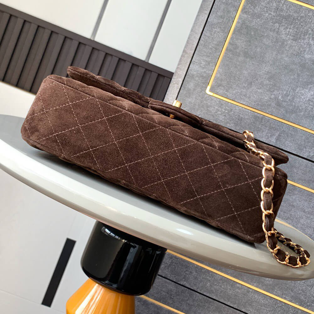 CHANEL Suede Classic Double Flap Handbag(HIGH-END GRADE) - Image 6