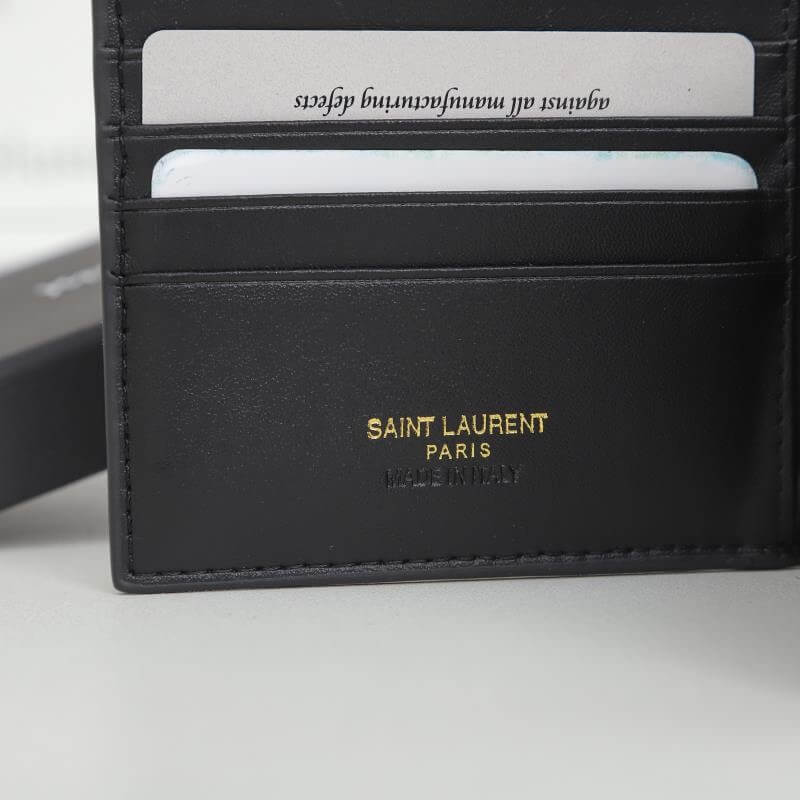 Alternative view of YSL tiny cassandre wallet in crocodile embossed matte leather