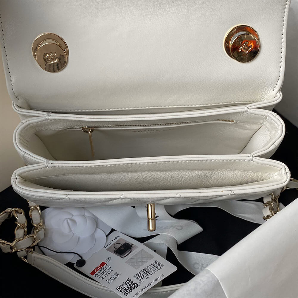CHANEL Mini Flap Bag with Top Handle(HIGH-END GRADE) - Image 7