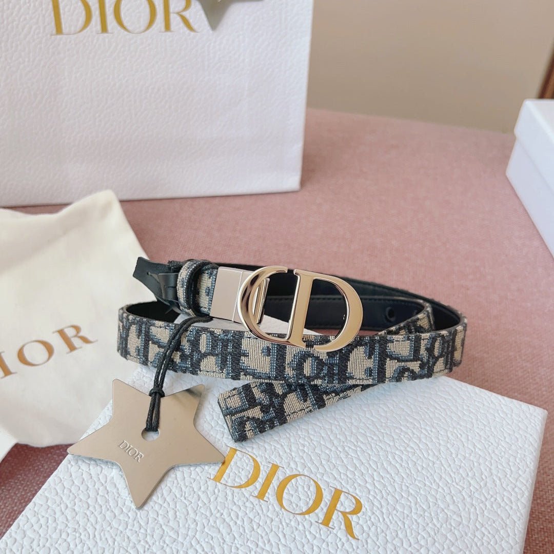 Dior Printed Fabric Silver Belt