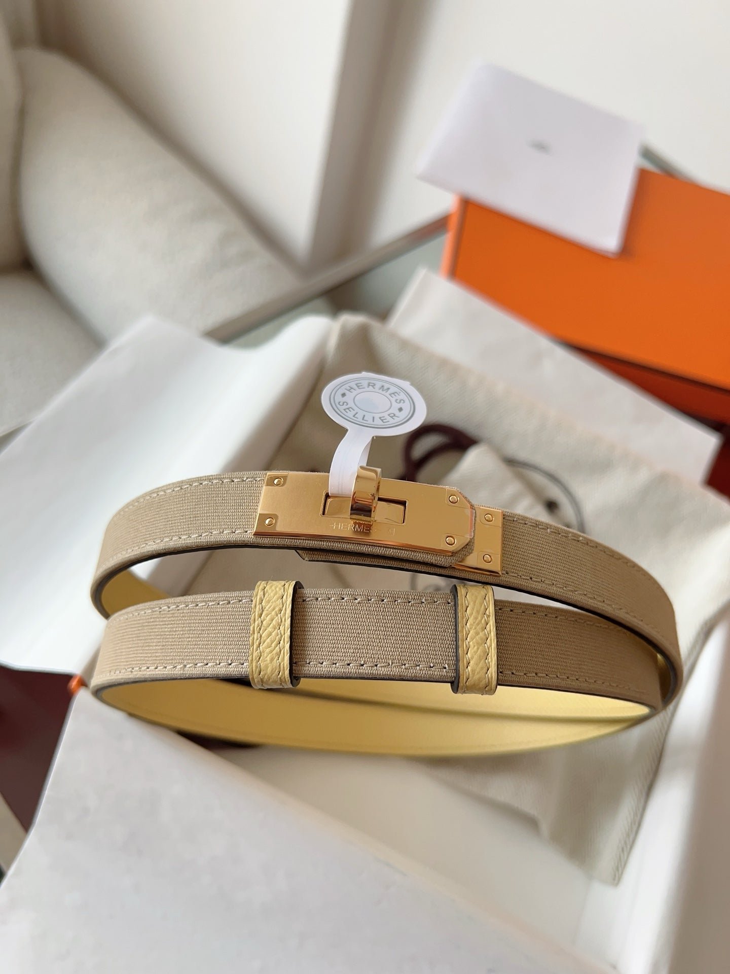 HERMES Beige Kelly Strap - Image 3