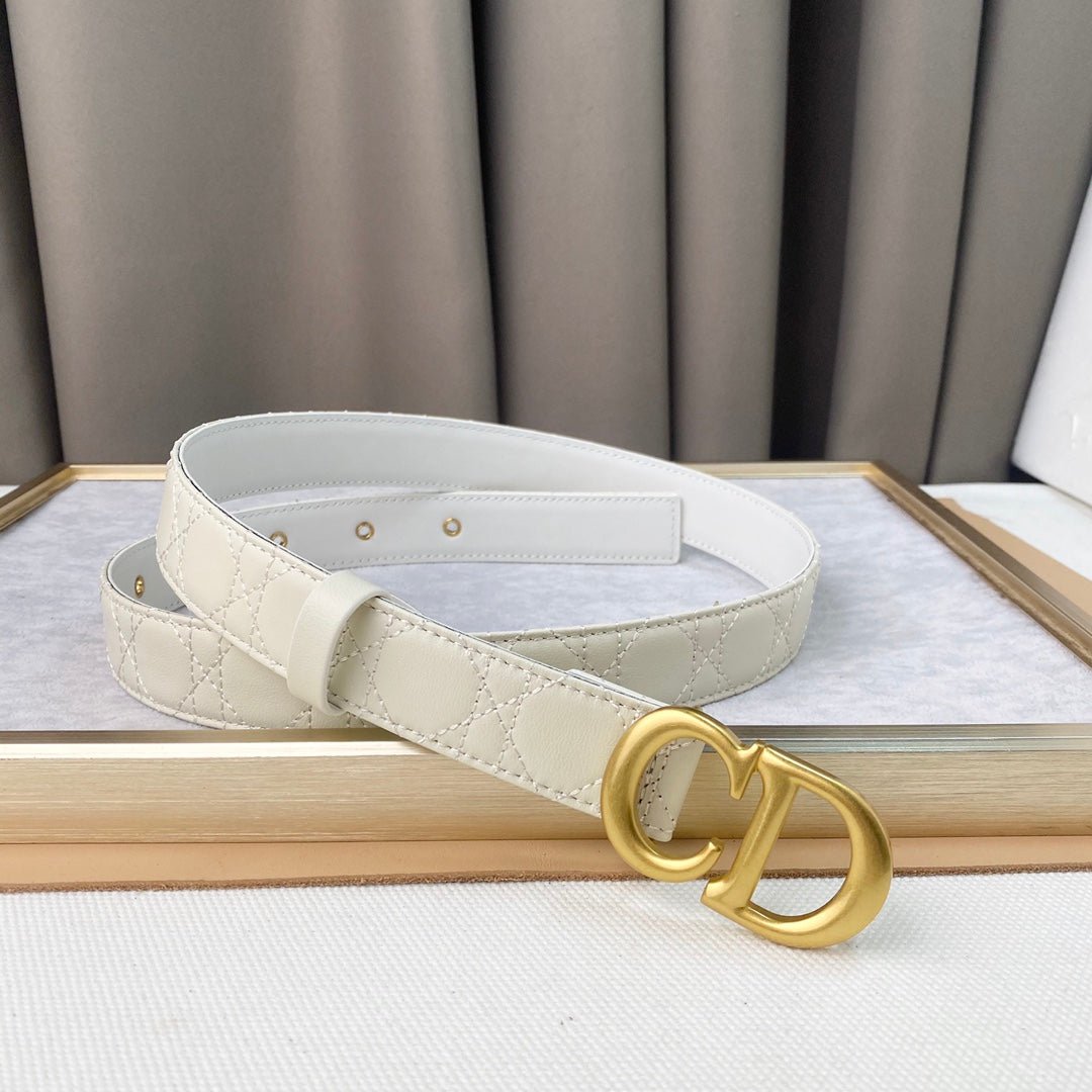 Alternative view of Dior Ivory Quilted Leather CD Belt
