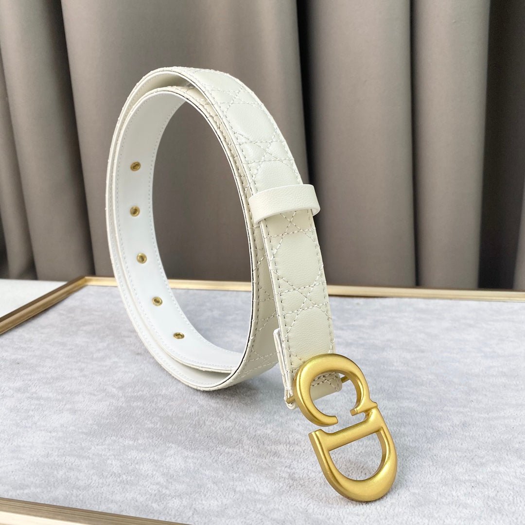 Dior Ivory Quilted Leather CD Belt - Image 3