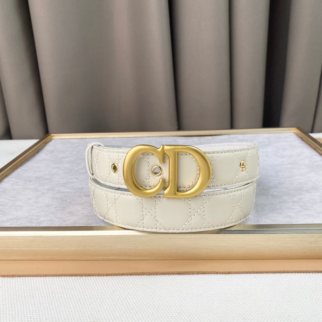 Dior Ivory Quilted Leather CD Belt - Image 5