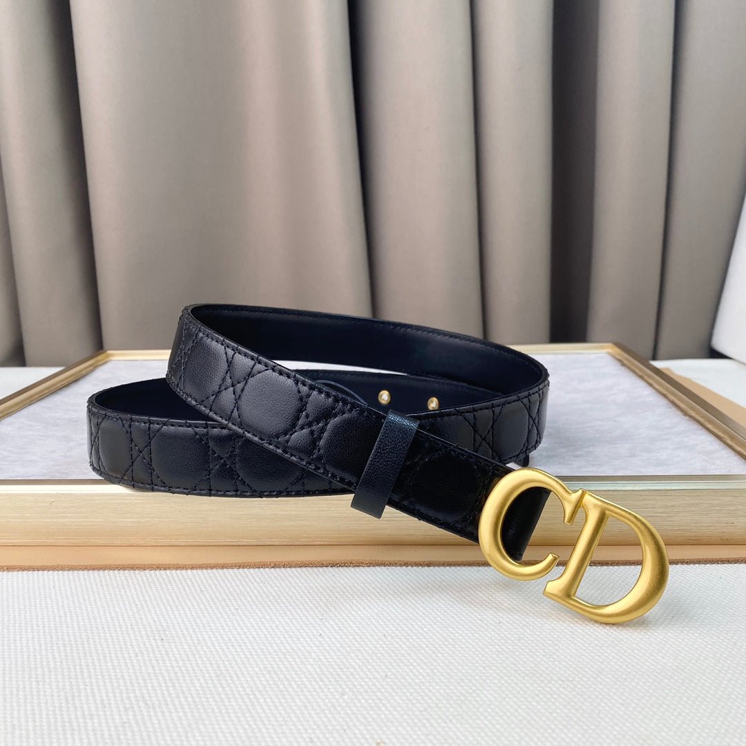 Dior Quilted Calfskin Gold CD Belt - Image 5