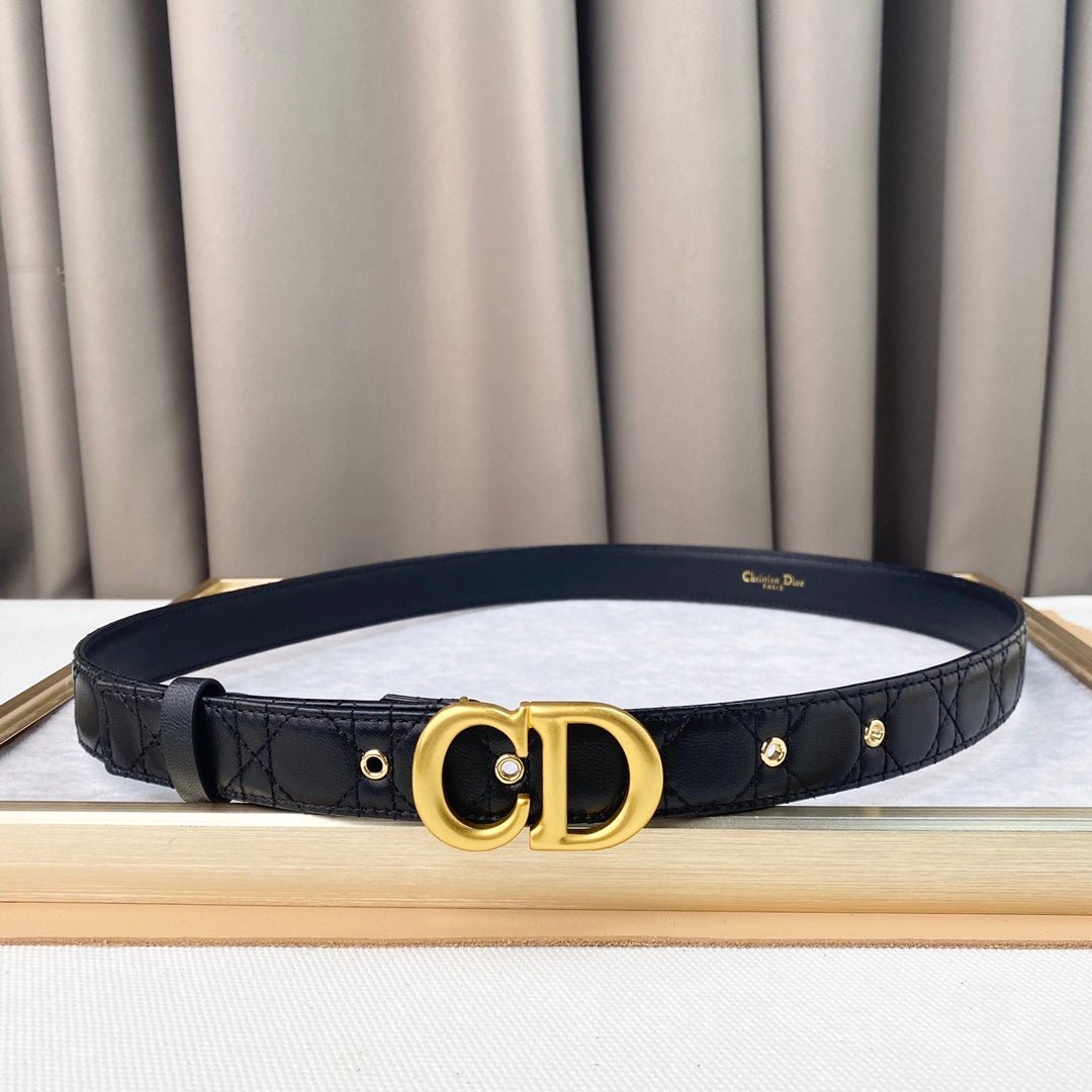 Title:Dior Quilted Calfskin Gold CD Belt