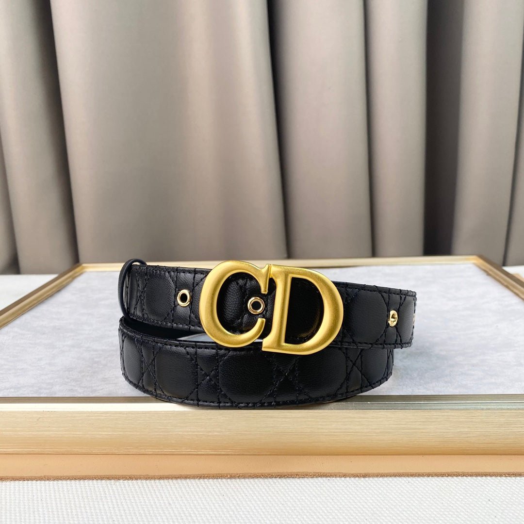 Dior Quilted Calfskin Gold CD Belt - Image 3