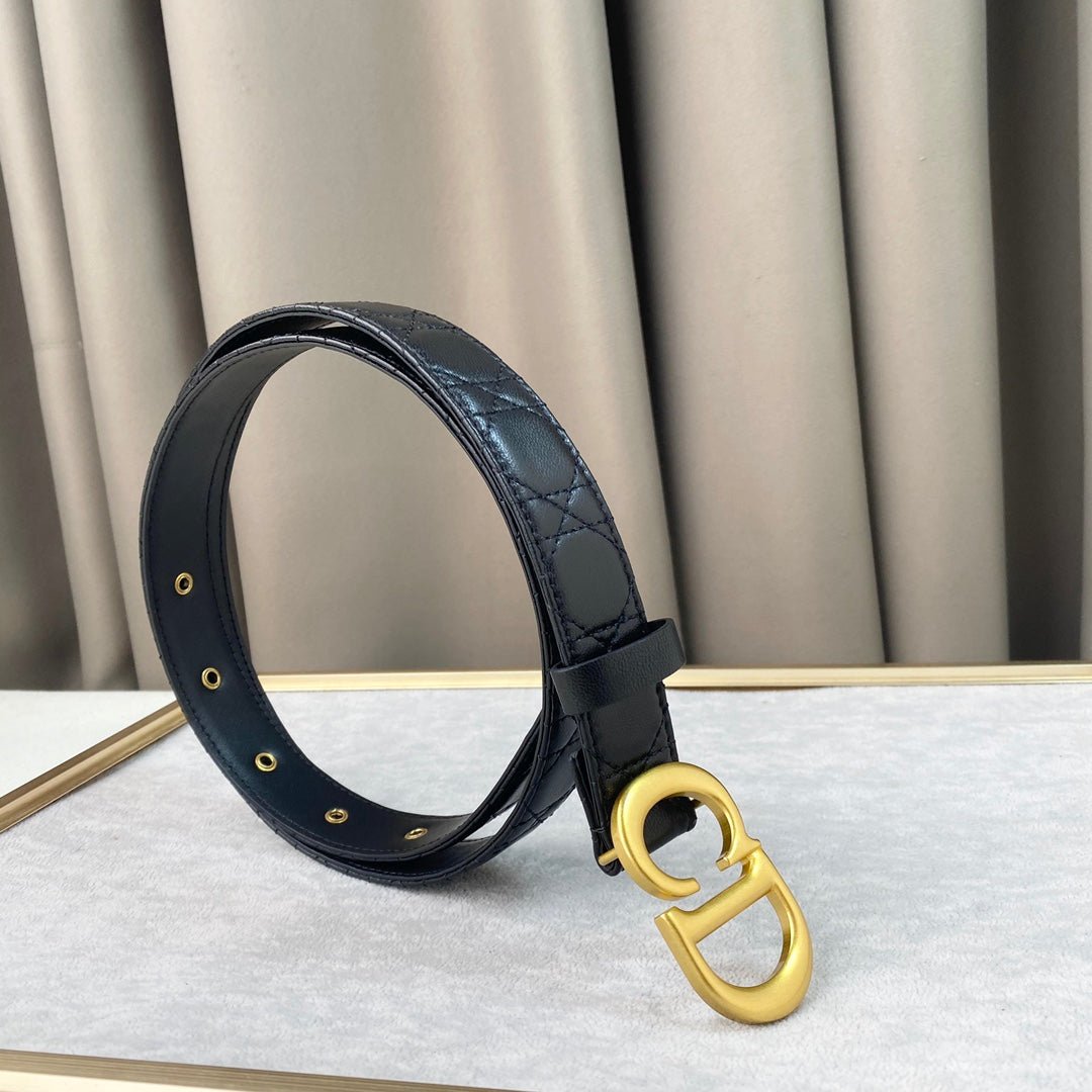 Dior Quilted Calfskin Gold CD Belt - Image 6