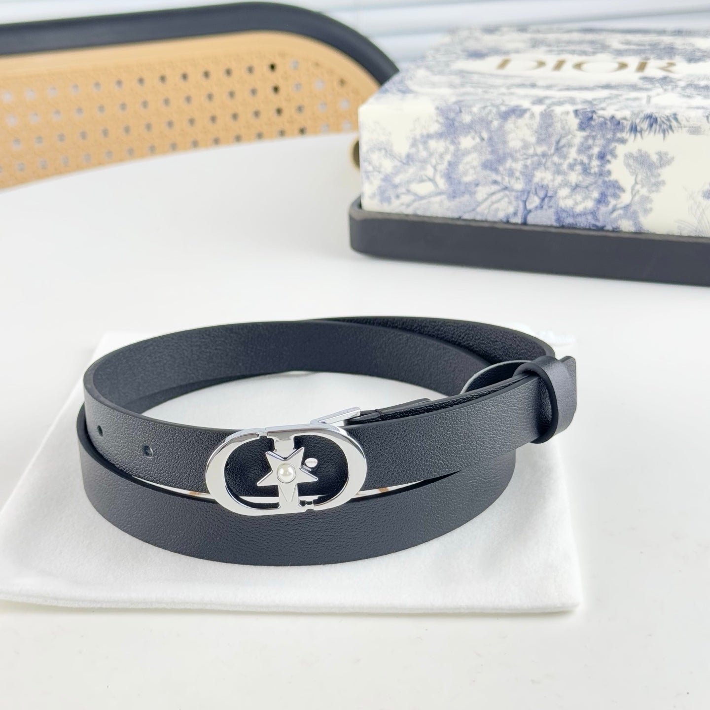 Alternative view of Dior Black Leather Star Belt