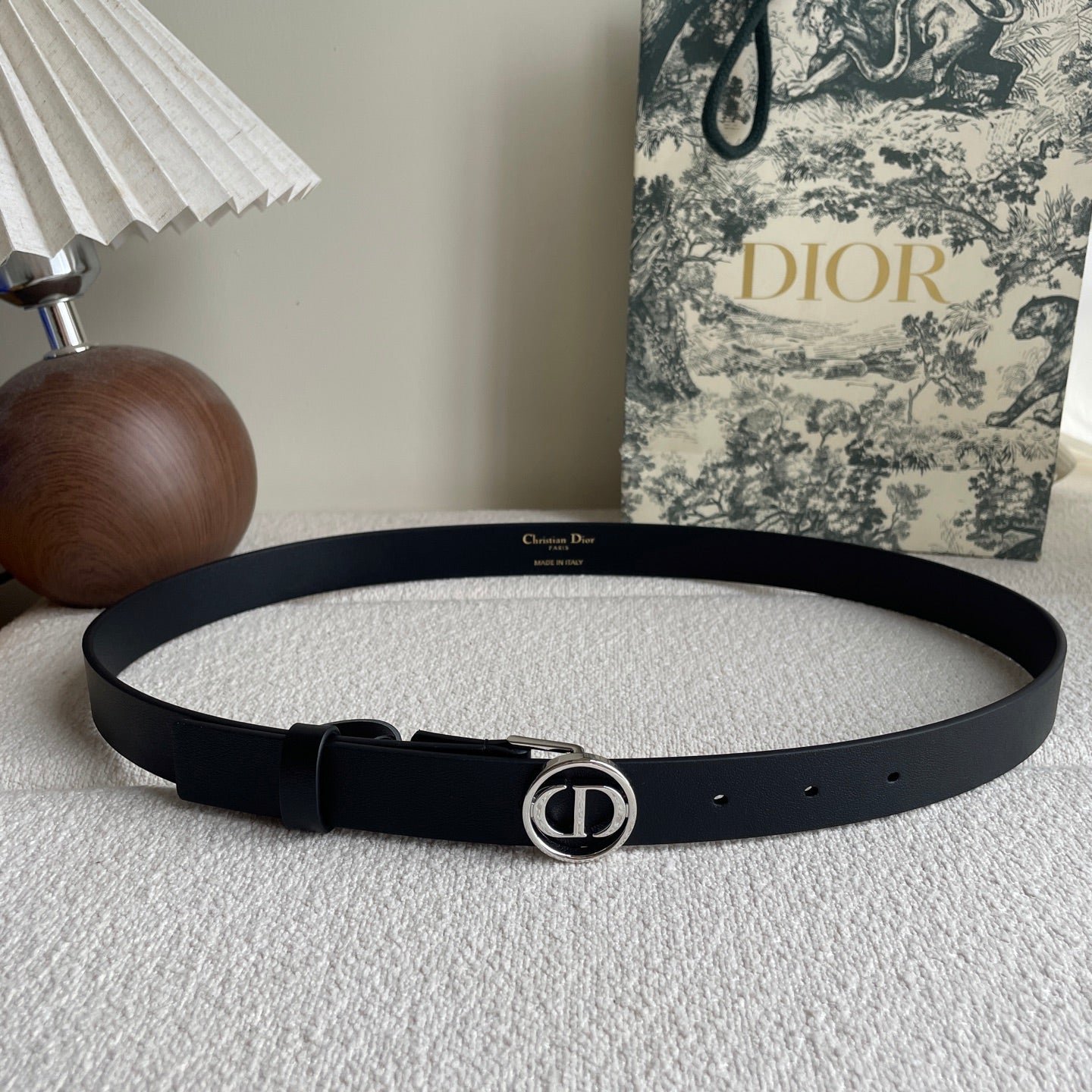 Dior Black Silver CD Belt