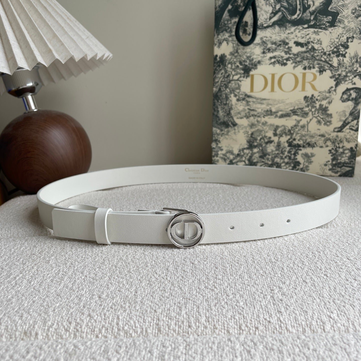 Dior White Silver CD Belt