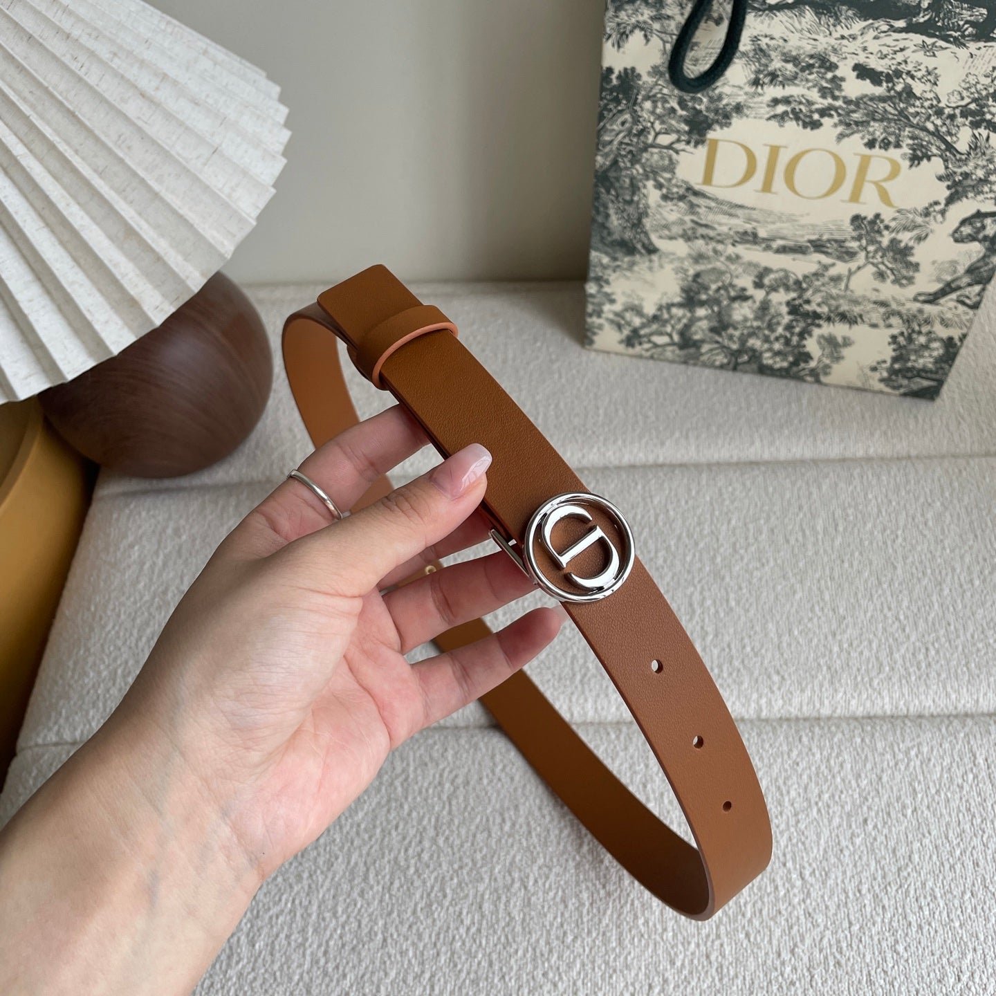 Alternative view of Dior Brown Leather Silver CD Belt