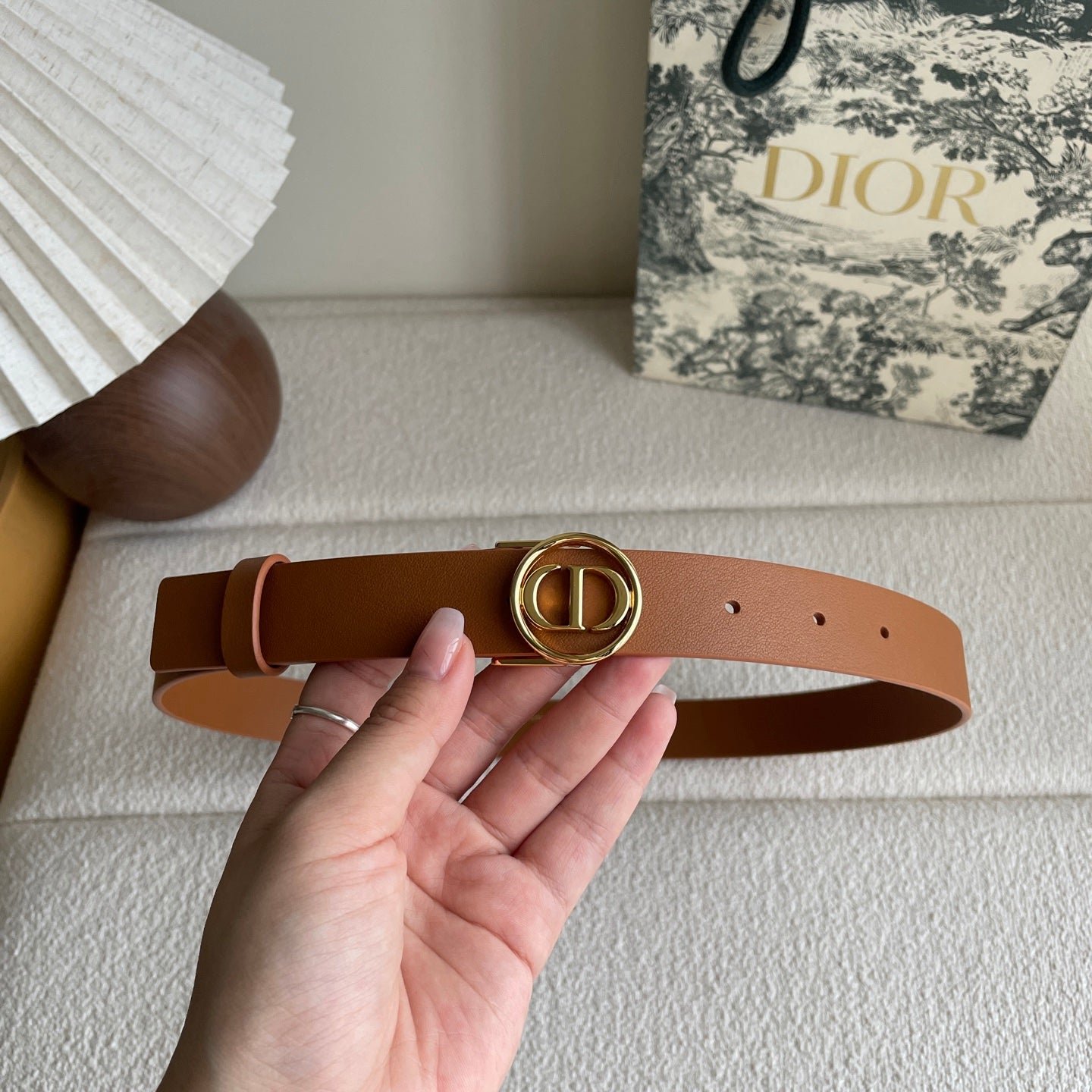 Alternative view of Dior Brown Leather Gold CD Belt