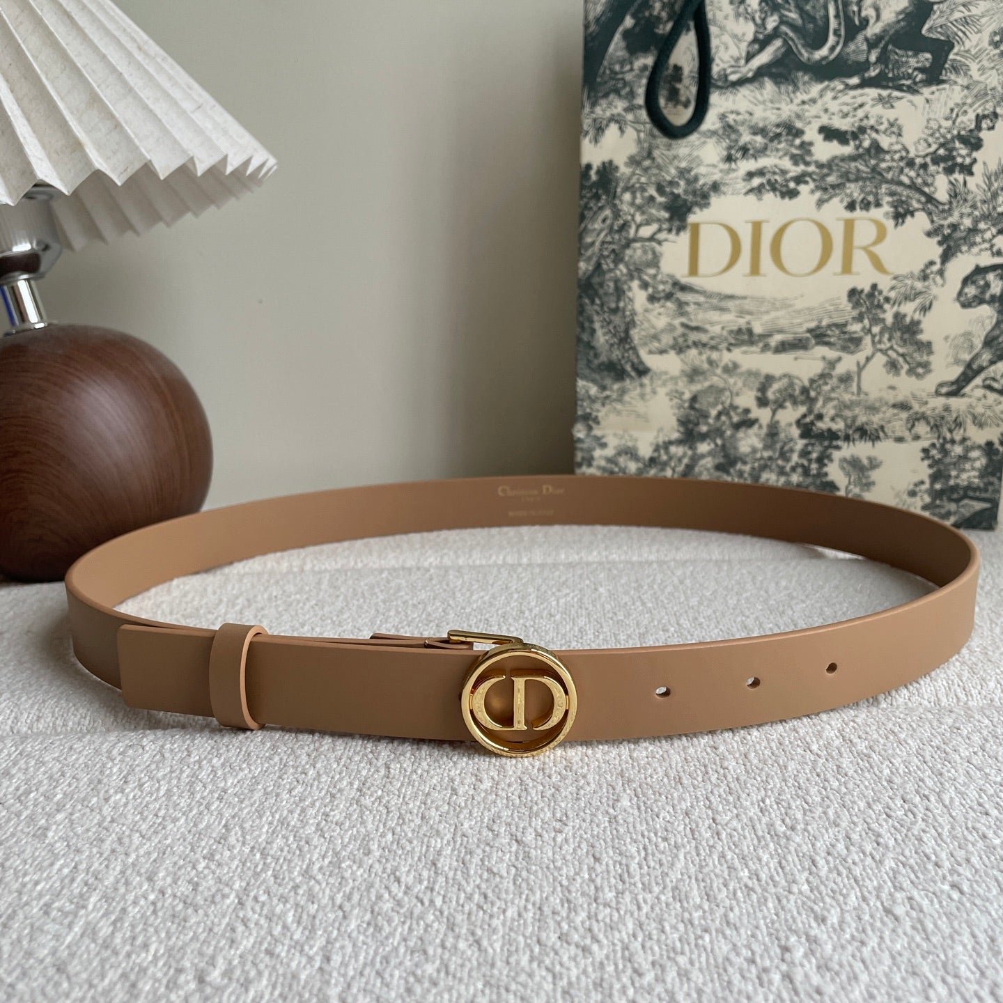 Dior Camel Leather Gold CD Belt