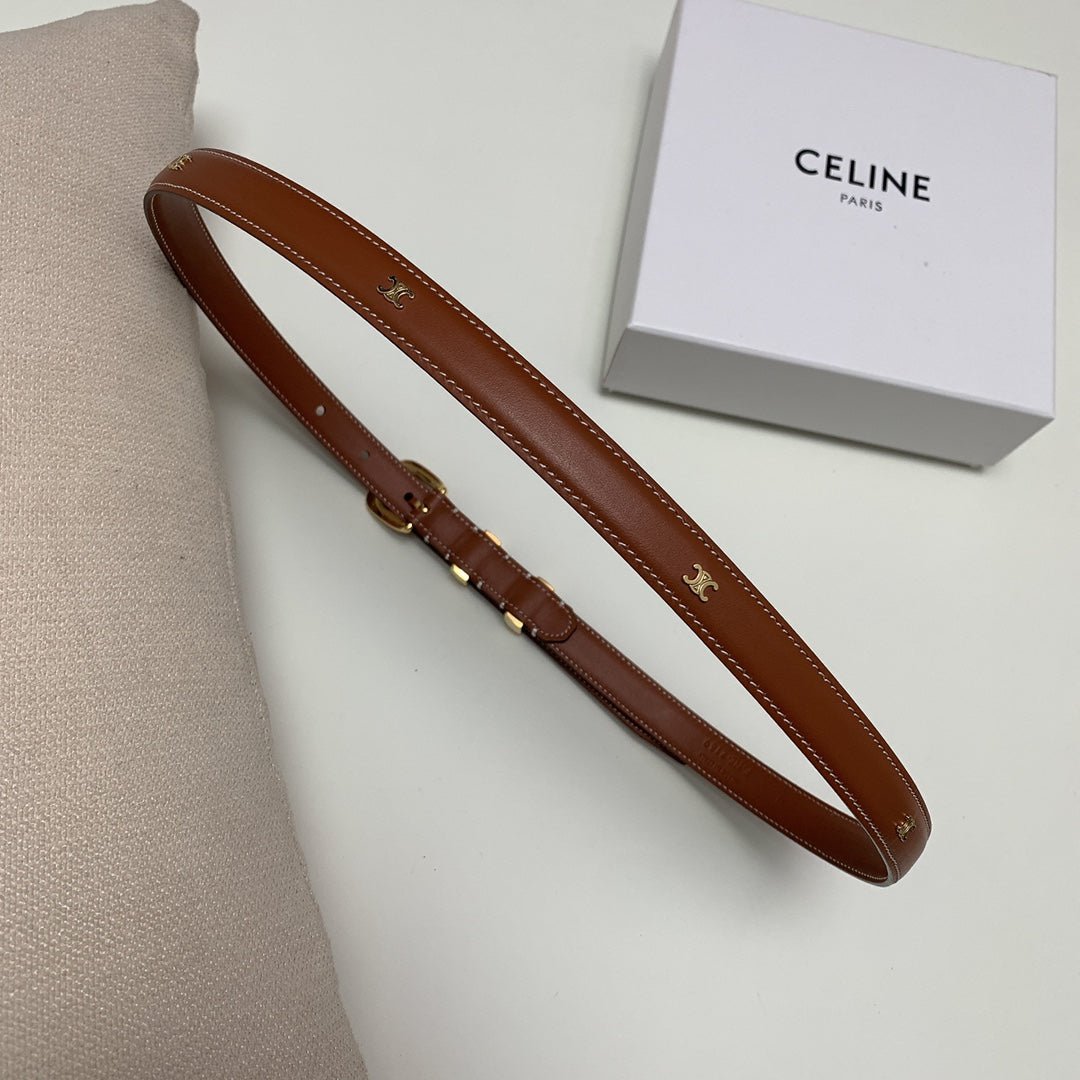 Alternative view of CELINE Tan Gold Buckle Belt