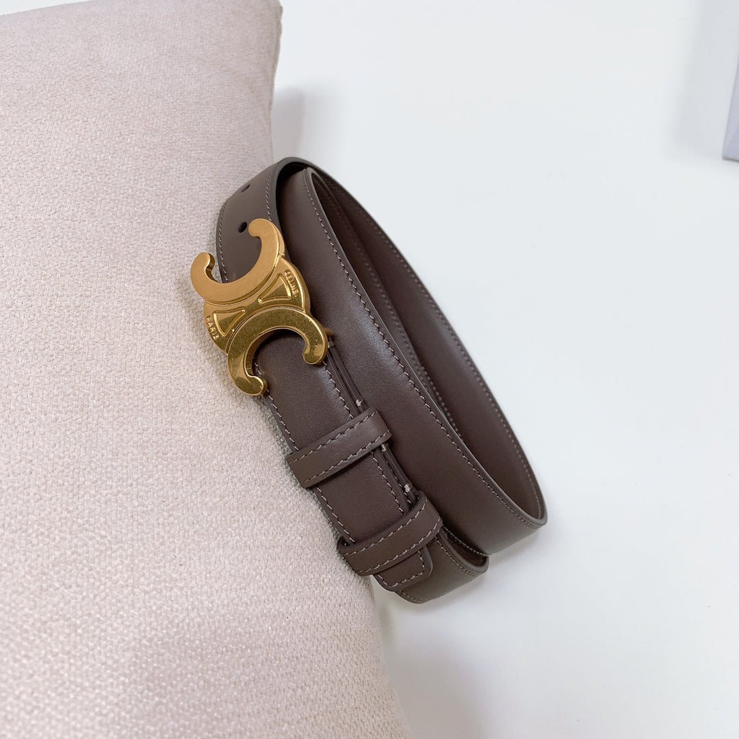 CELINE Brown Gold Triomphe Belt - Image 3