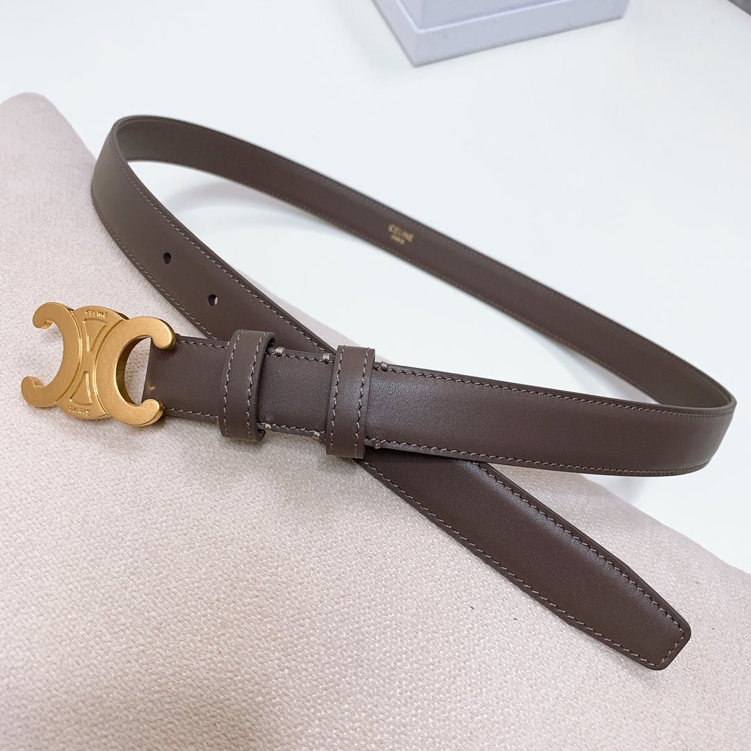 CELINE Brown Gold Triomphe Belt - Image 4