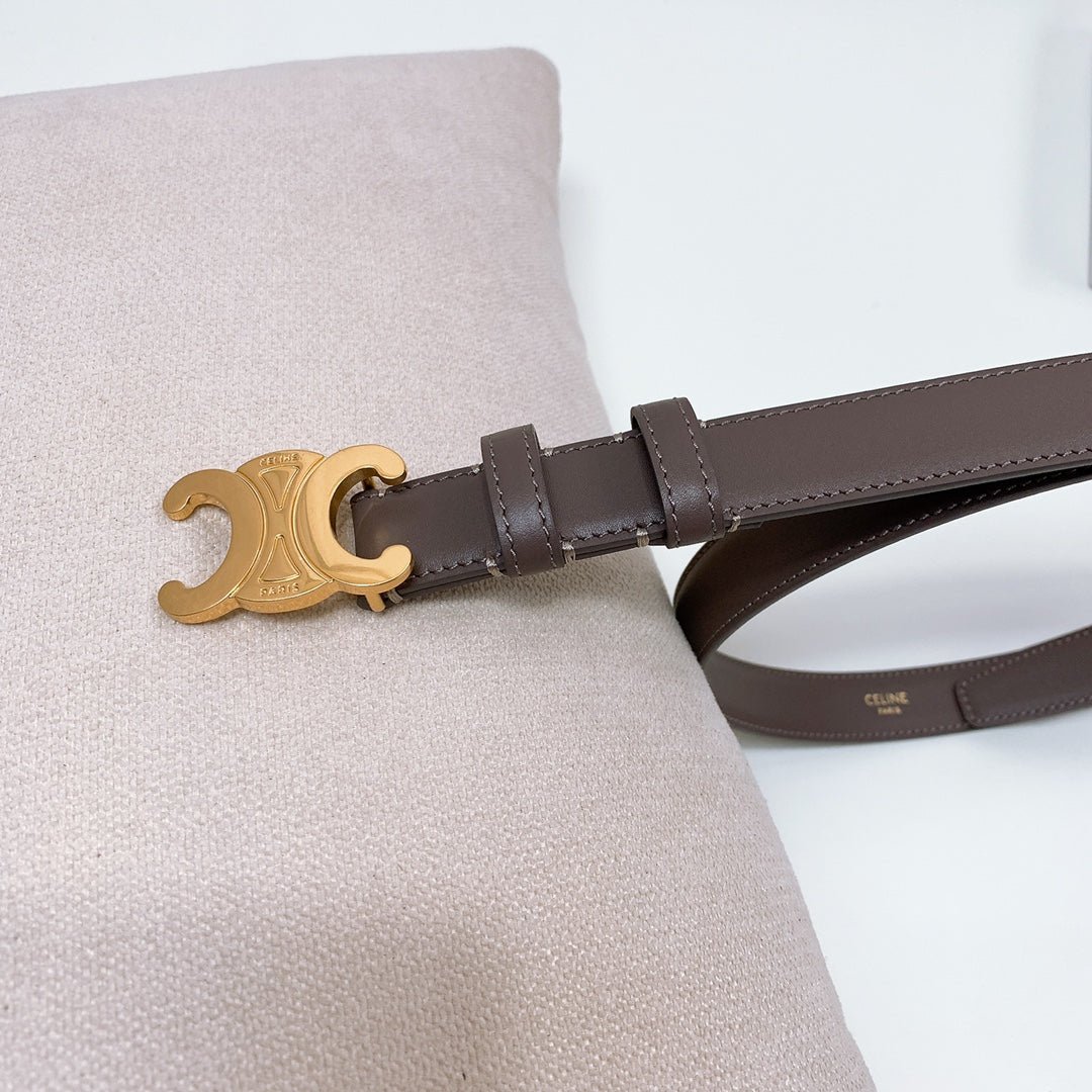 CELINE Brown Gold Triomphe Belt - Image 5