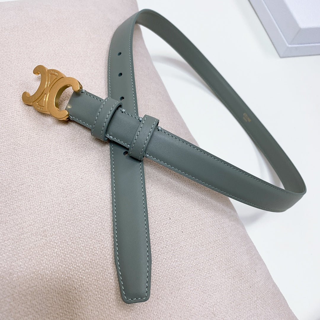 Alternative view of CELINE Grey Gold Triomphe Belt