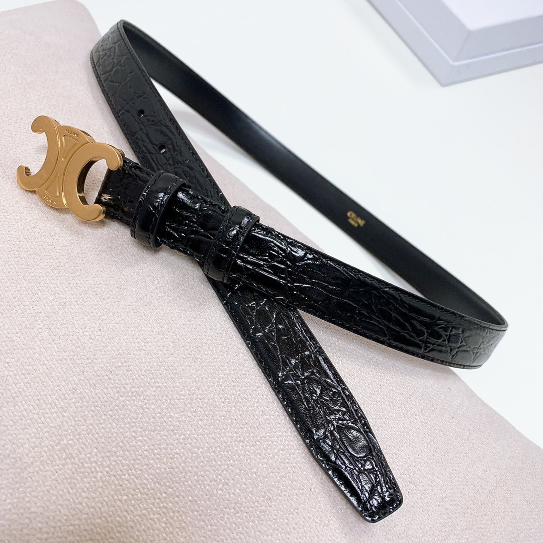 CELINE Black Gold Triomphe Belt - Image 3