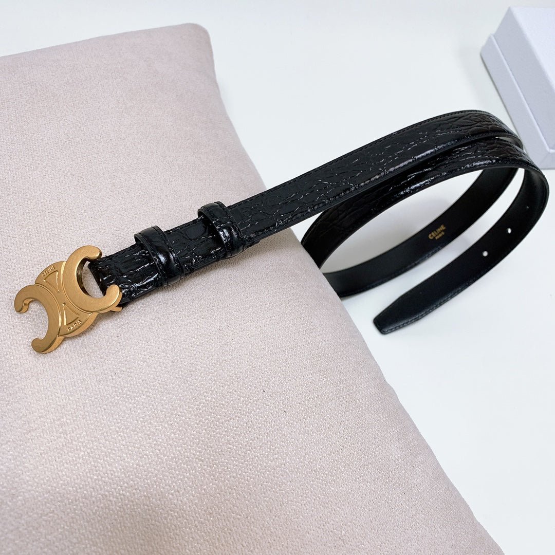 CELINE Black Gold Triomphe Belt - Image 5