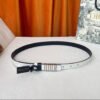 Dior White Calfskin Letter Logo Metal Buckle Belt
