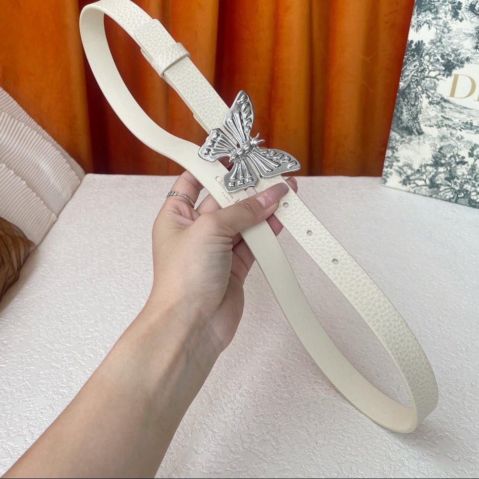 Alternative view of Dior White Leather Butterfly Belt