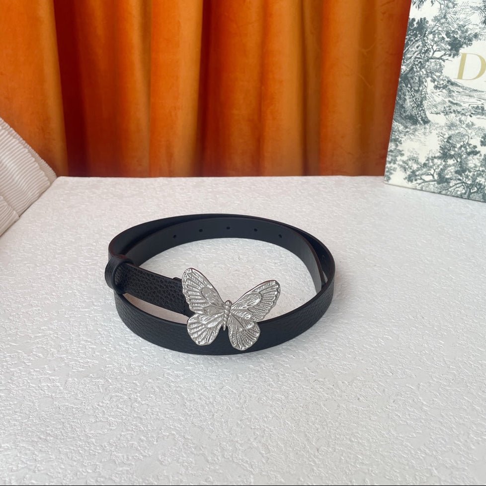 Alternative view of Dior Black Grain Butterfly Belt