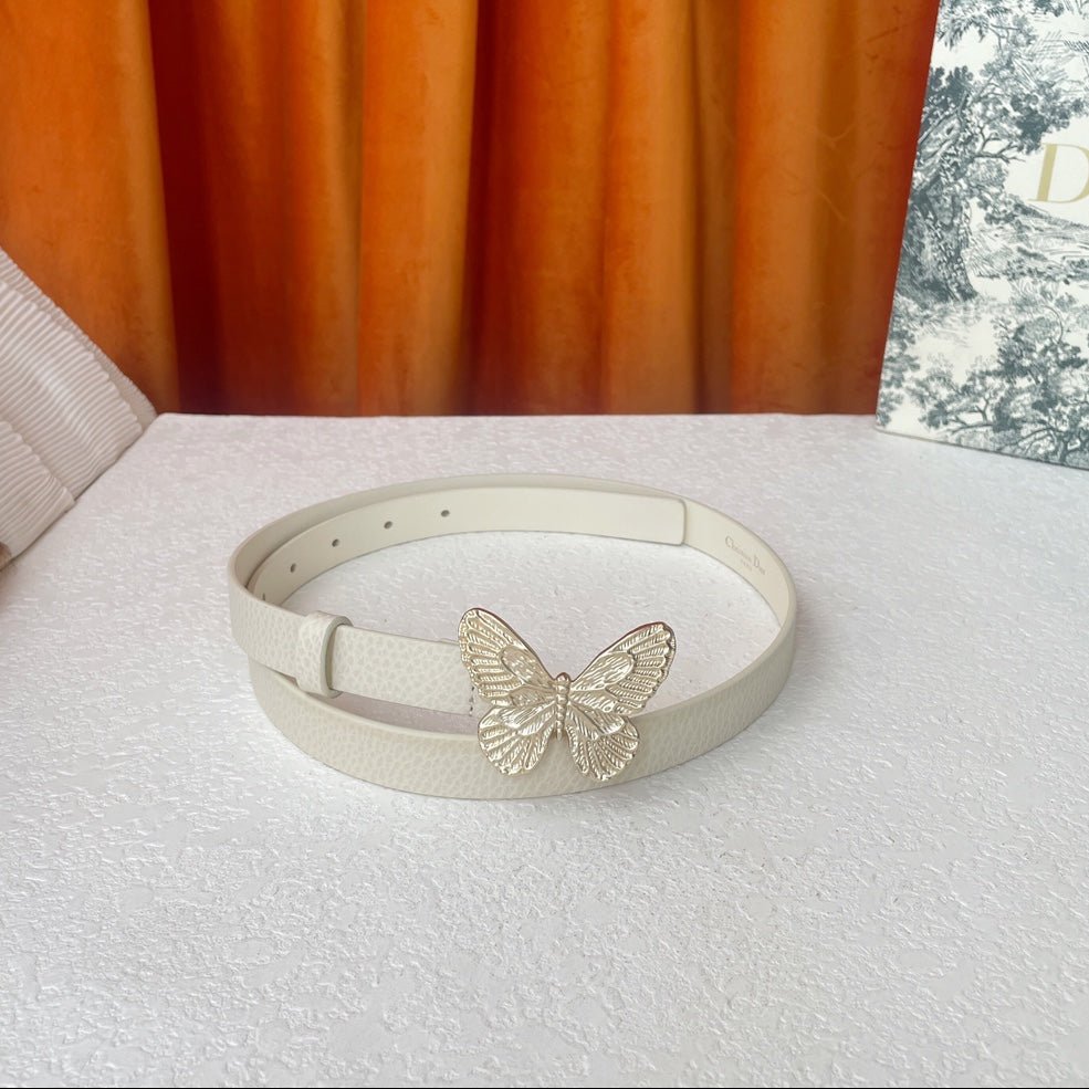 Alternative view of Dior Ivory Grain Butterfly Belt