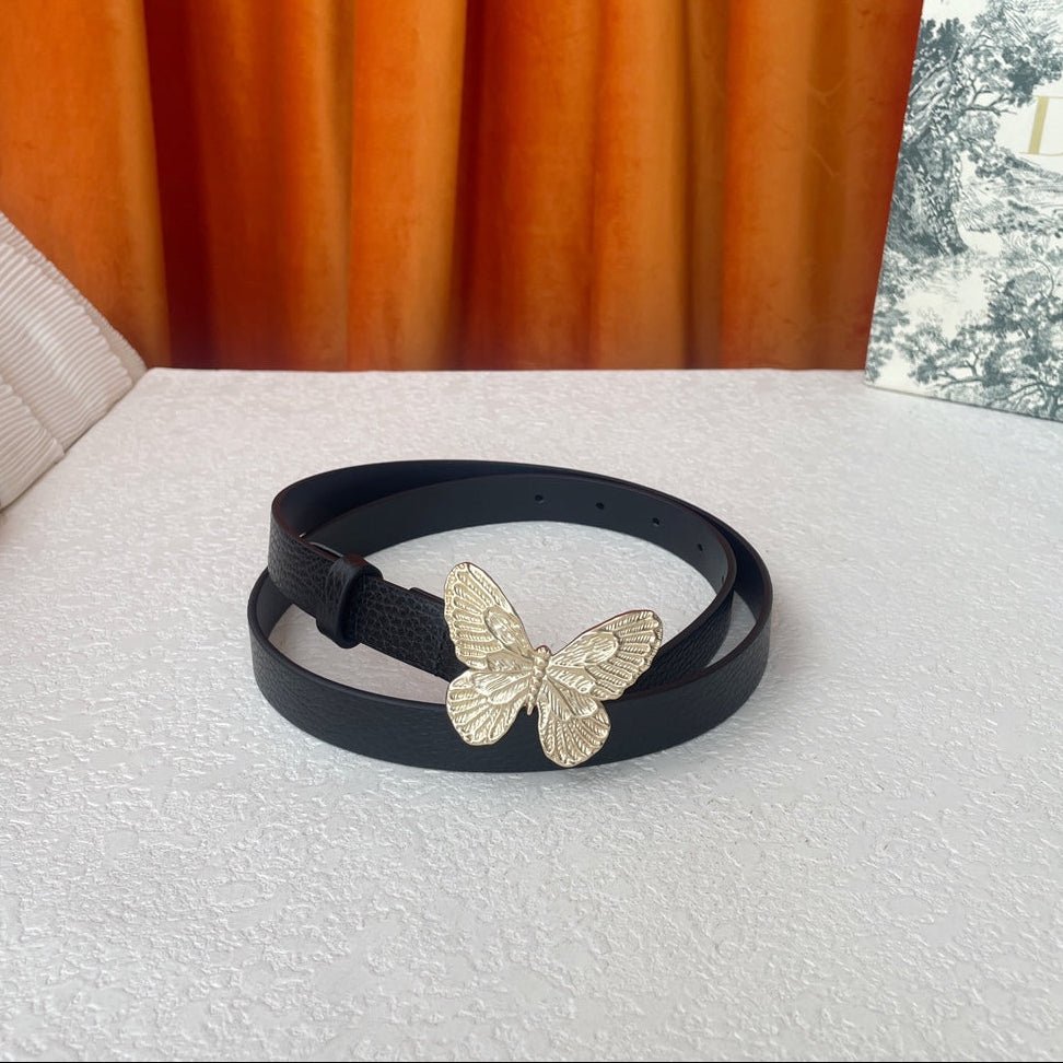 Alternative view of Dior Black Leather Butterfly Belt