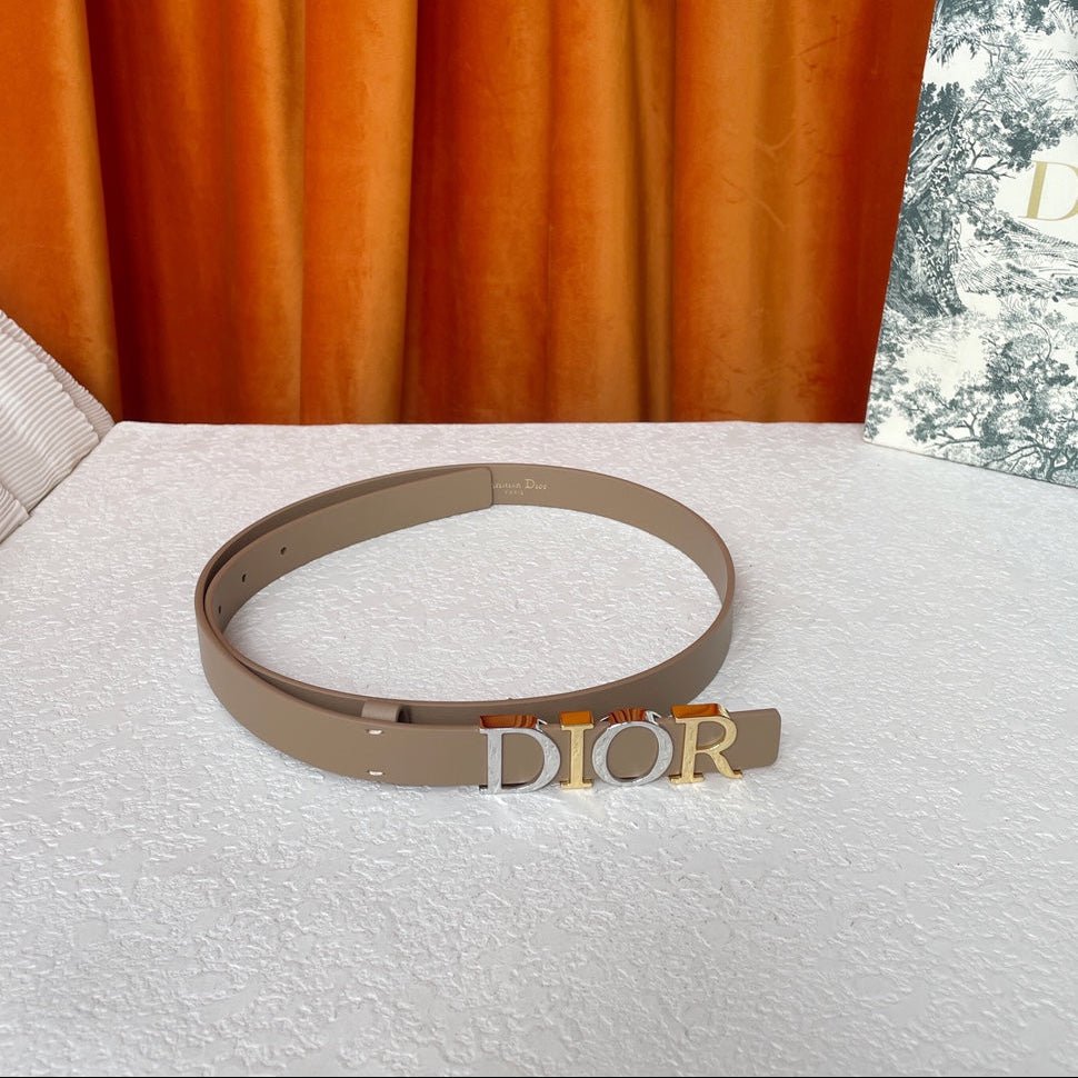 Alternative view of Dior Taupe Leather Logo Belt