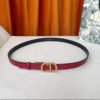 Dior Red Grain Cowhide Gold CD Letter Buckle Belt