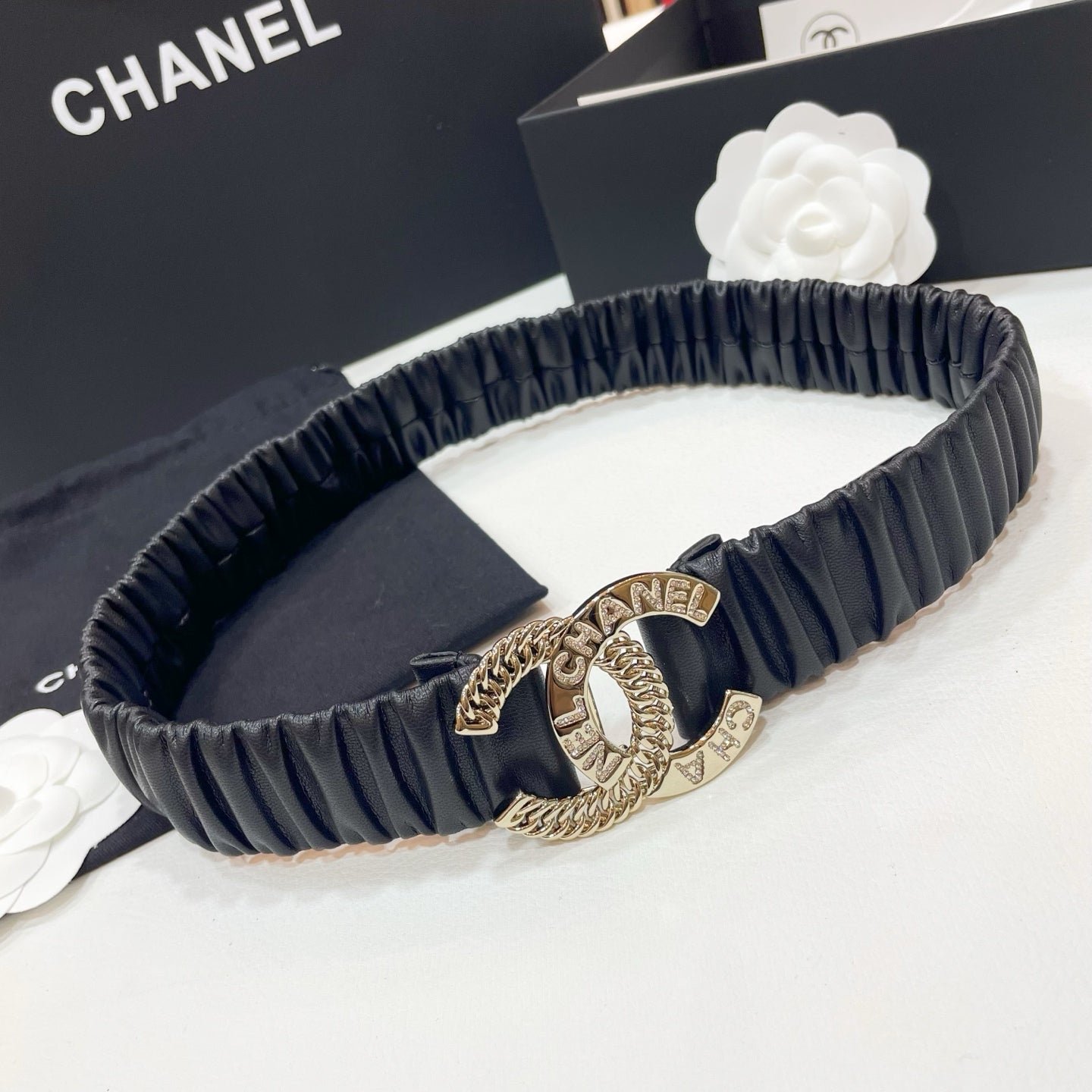 Chanel Ruched Satin Headband