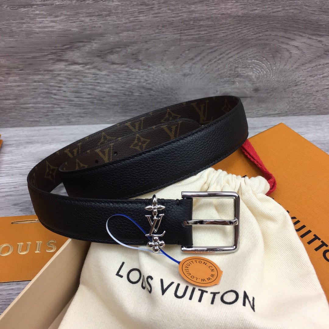 Alternative view of LV BLOOM 30MM BELT BLACK CALFSKIN SILVER HARDWARE