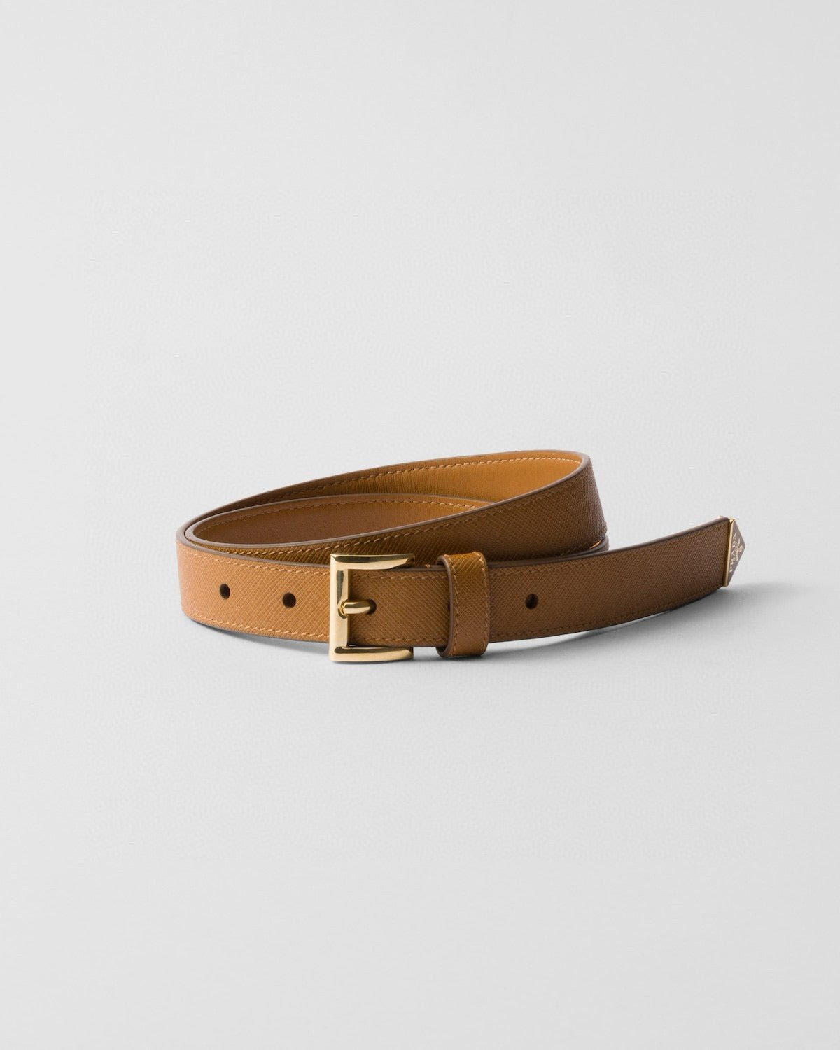 PRADA Beige Gold Buckle Belt - Image 6