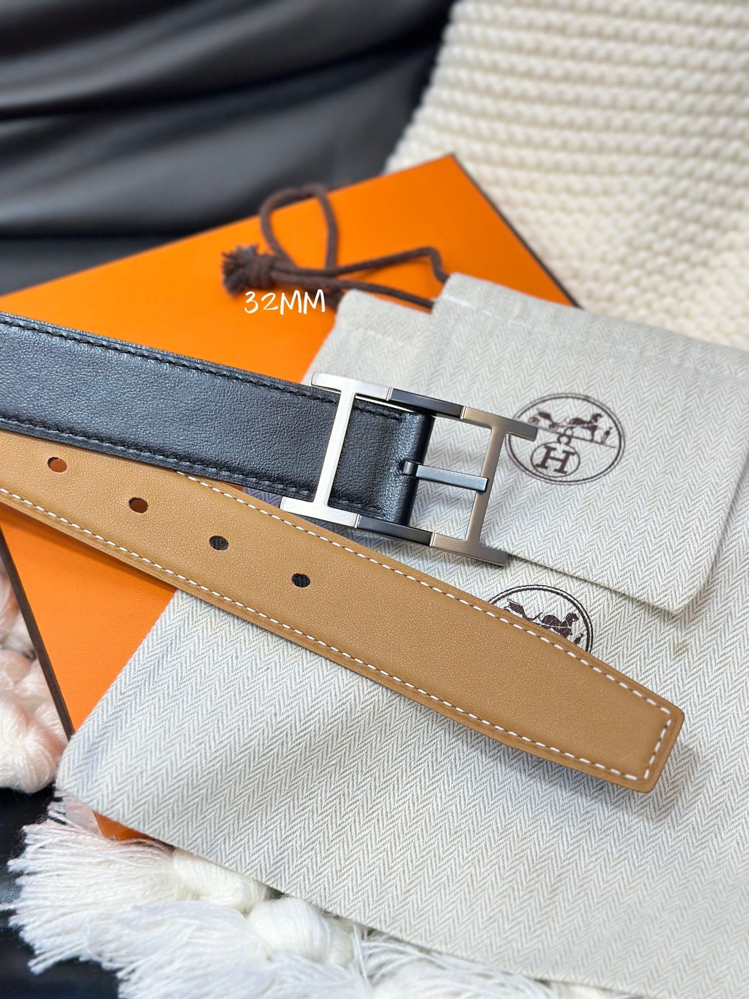 HERMES Tan TwoTone Belt - Image 5