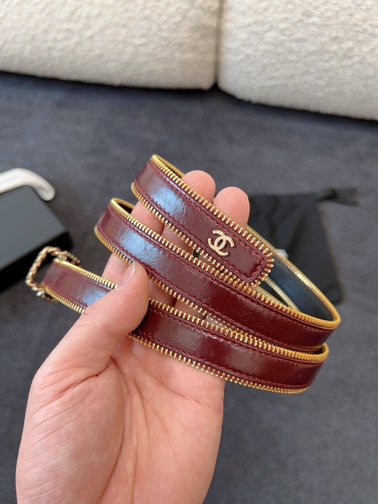 Chanel Patent Leather Thin Belt - Image 4