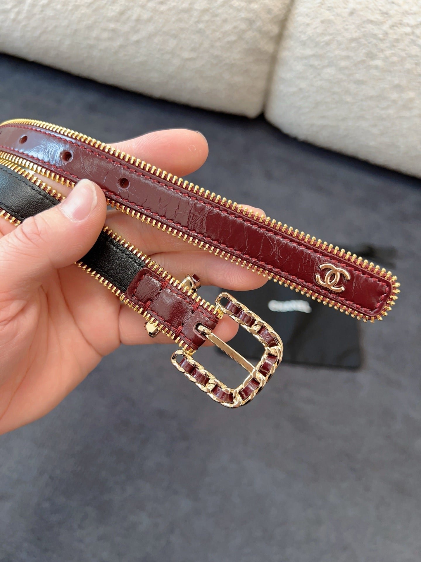 Chanel Patent Leather Thin Belt - Image 5