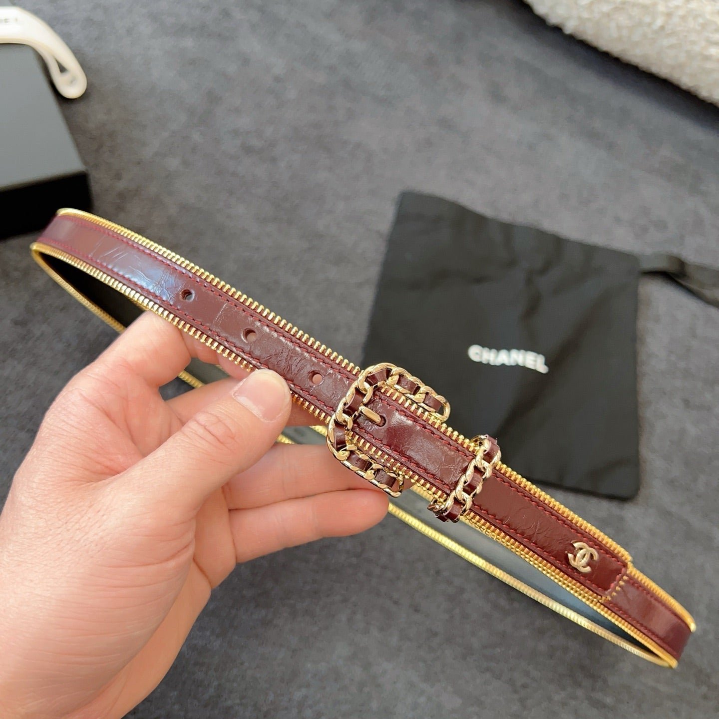 Chanel Patent Leather Thin Belt