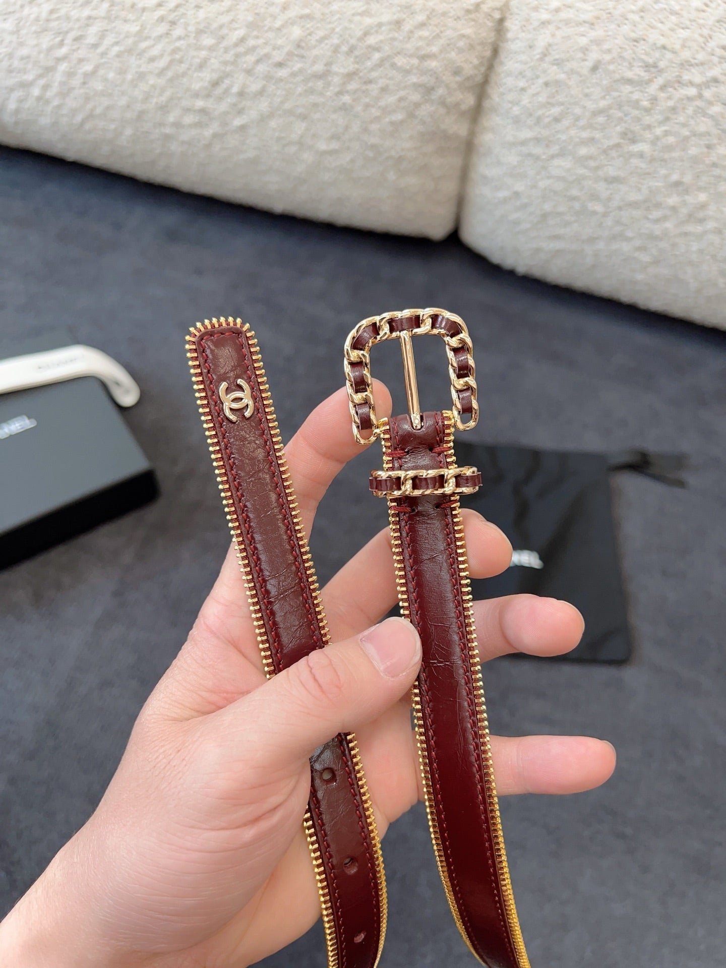 Chanel Patent Leather Thin Belt - Image 7