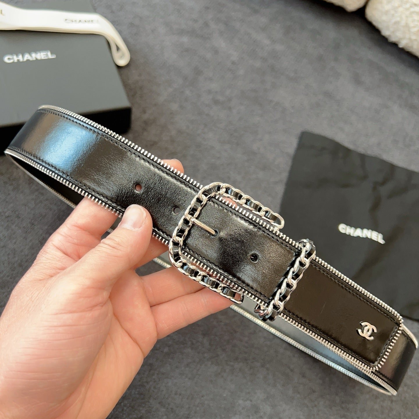 Chanel Patent Leather Wide Belt