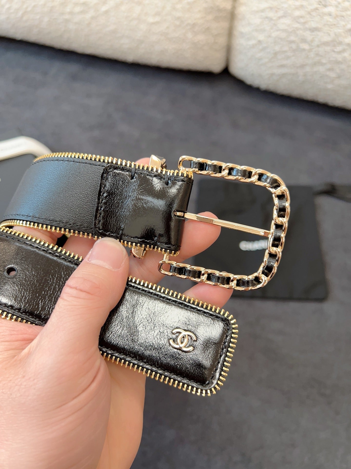 Chanel Patent Wide Belt - Image 3