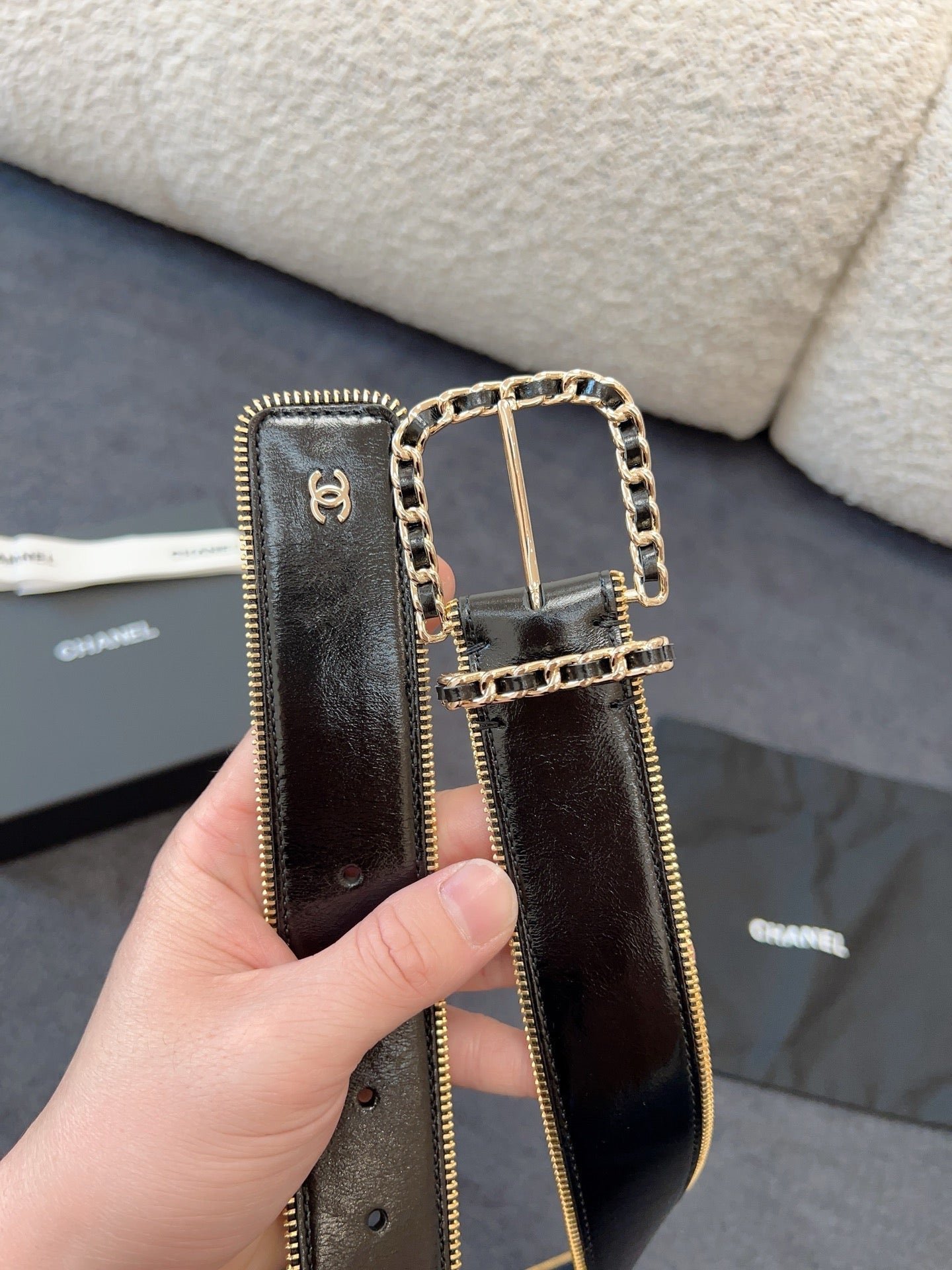 Chanel Patent Wide Belt - Image 5