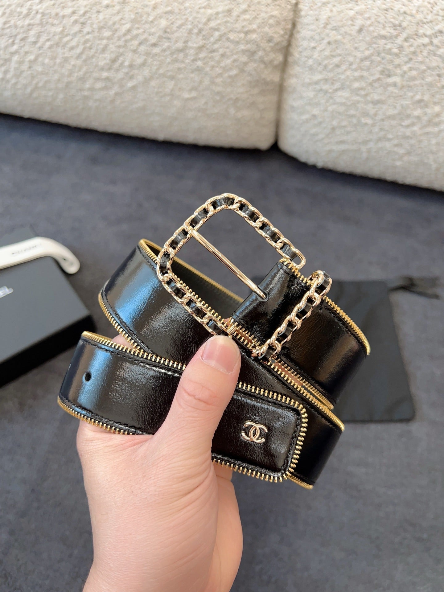 Chanel Patent Wide Belt - Image 6