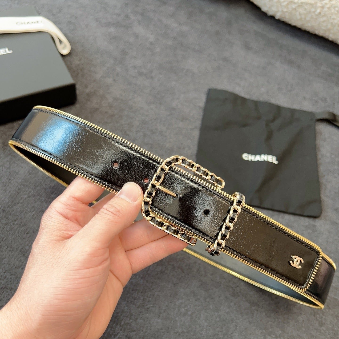 Chanel Patent Leather Wide Belt