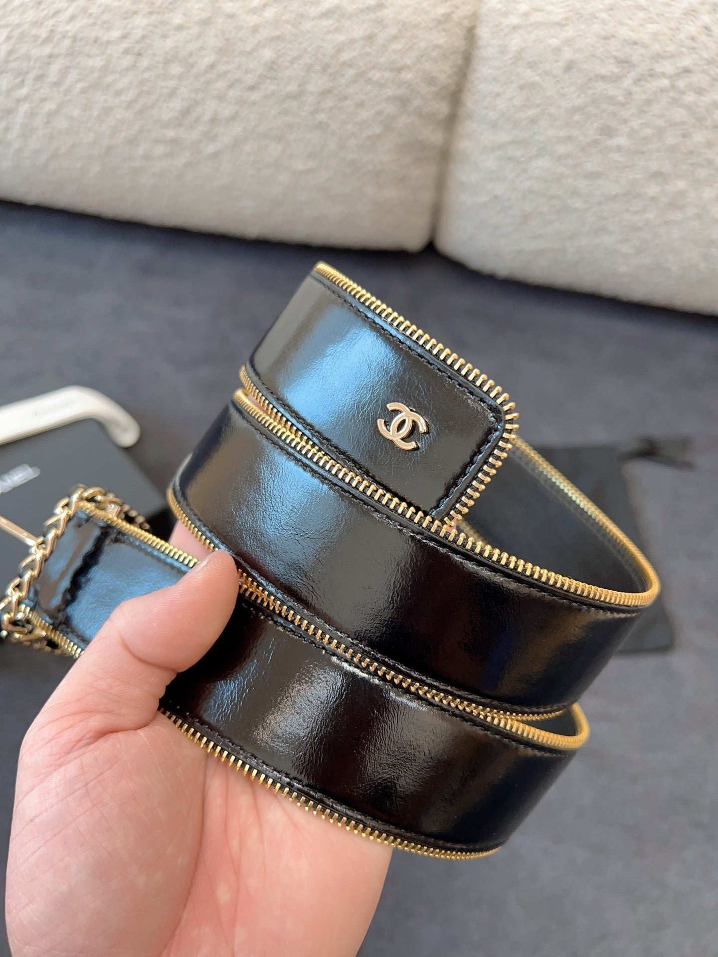 Chanel Patent Wide Belt - Image 7