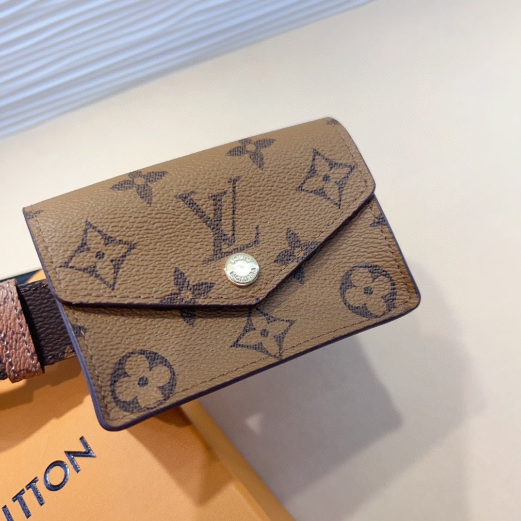 LV MULTI POCKET 30MM BELT IN CAMEL BROWN MONOGRAM CALFSKIN SILVER HARDWARE - Image 6