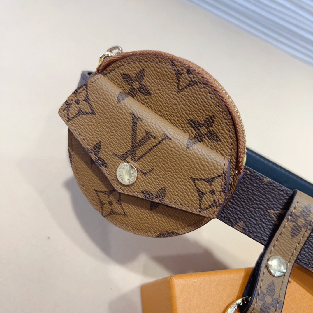 LV MULTI POCKET 30MM BELT IN CAMEL BROWN MONOGRAM CALFSKIN SILVER HARDWARE - Image 7