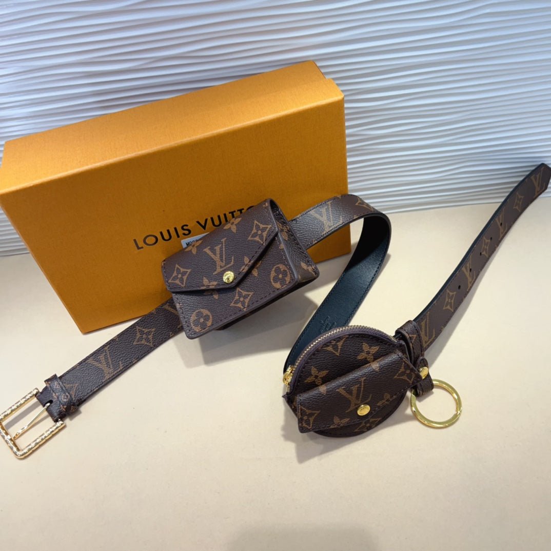 LV Canvas Dual Bag Waist Belt - Image 3